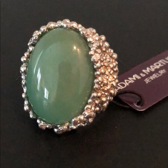 ADAMI & MARTUCCI STERLING SILVER GREEN AVENTURINE - Picture 2 of 8